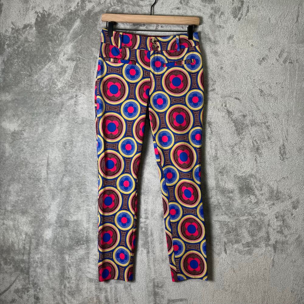 Anthropologie The‎ Essential Slim Trousers Retro Psychedelic Mod 60s Groovy Sz 0
